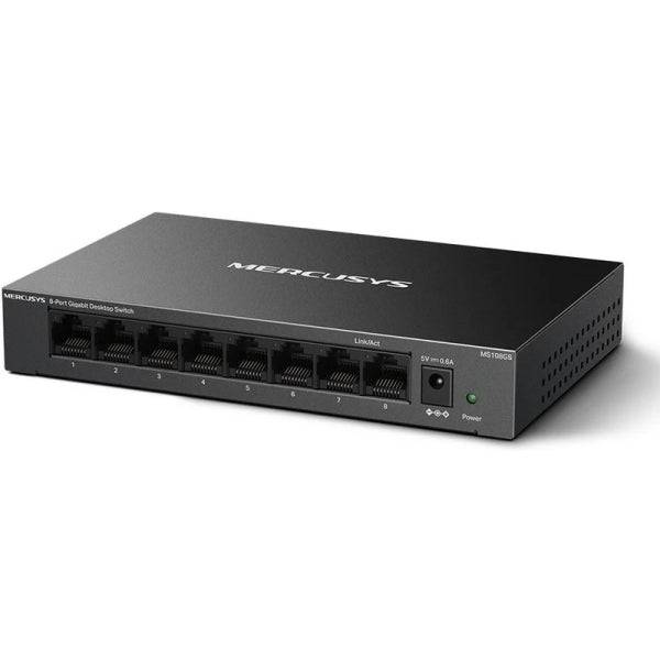 Mercusys Switch 8 Porte Gigabit RJ45 10/100/1000Mbps con Auto-Negoziazione - Plug & Play - Tecnologia Verde
