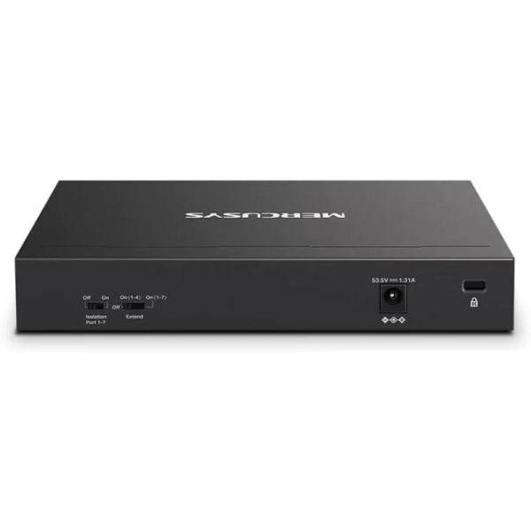 Mercusys Switch 8 Porte Gigabit RJ45 10/100/1000Mbps - 7 Porte PoE - Design Compatto - Plug & Play - Chassis in Metallo