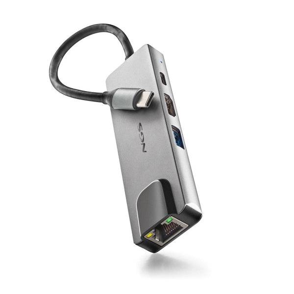 NGS Wonder Dock Supra 4 in 1 Hub USB-C - 1x USB 3.0, 1x USB-C PD 100W, 1x HDMI, 1x RJ45 - Supporta Risoluzioni Massime di 4K a 30 Hz - Velocità LAN di 1 Gbps