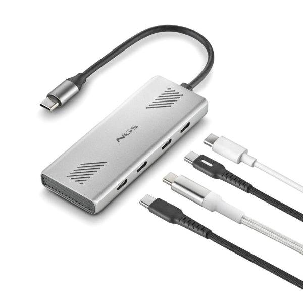 NGS Wonder 4-C Hub USB-C 4 in 1 - 4x USB-C - Velocità di Trasmissione fino a 5 Gbps