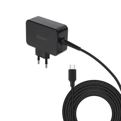 Tooq Caricabatterie per Notebook GaN USB-C/PD 45W - Cavo di 1.80m - Colore Nero