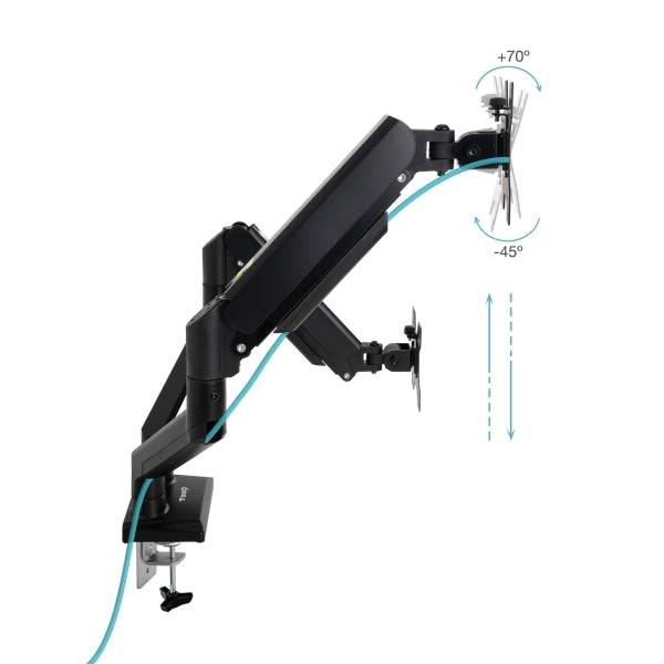 Tooq Supporto da Tavolo con Bracci Articolati per 2 Monitor da 13"-34" - Girevole e Inclinabile - Pistone a Gas - Peso Max 10kg per Braccio - VESA 100x100mm