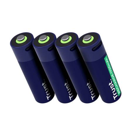 Trust Confezione 4 Pile Ricaricabili 1700 mAh AA