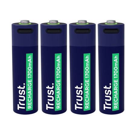 Trust Confezione 4 Pile Ricaricabili 1700 mAh AA