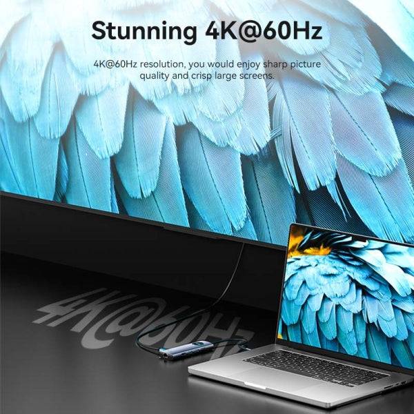 Vention Docking Station 9 in 1 USB-C a 2xHDMI/2xUSB3.0/USB 2.0/RJ45/SD/TF/PD 100W - 0.15m - Colore Grigio