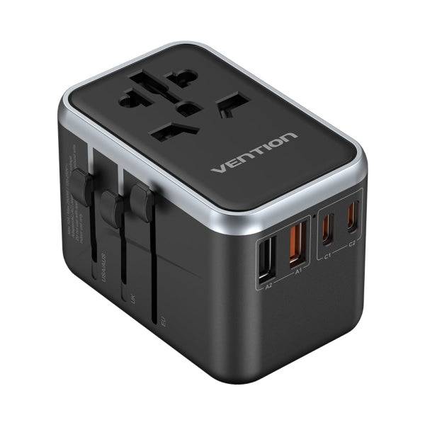 Vention Caricabatterie da Viaggio Universale GaN - 2xUSB-C, 2xUSB-A - 65W - Colore Nero