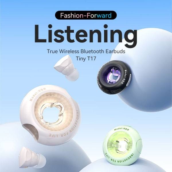 Vention Tiny T17 Cuffie Bluetooth 5.3 con Custodia di Ricarica - True Wireless - 6h Autonomia - LED