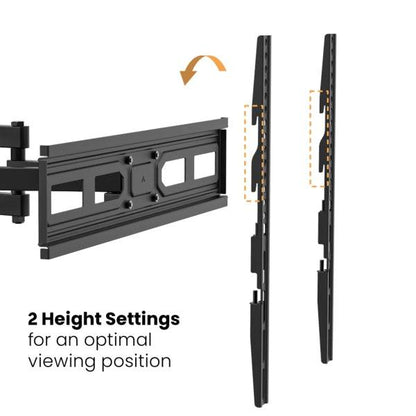 Ewent Supporto a Parete per TV da 37" a 80" - Movimento Completo - 3 Pivot - VESA Massimo 600x400 - Colore Nero
