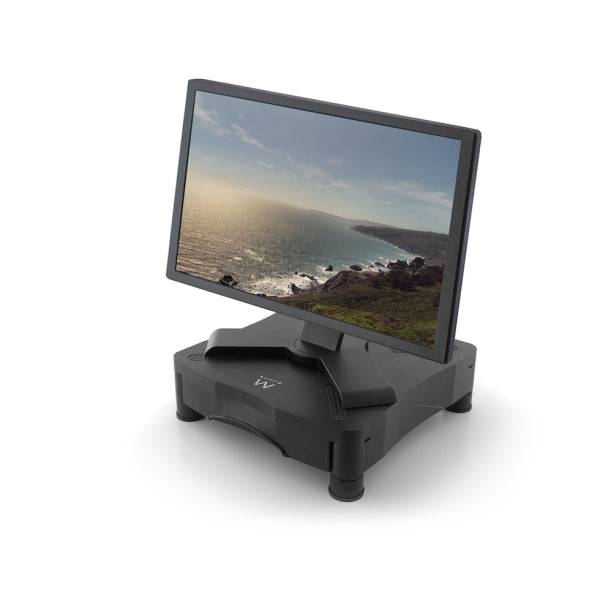 Ewent Rialzo per Monitor - Cassetto Contenimento - Colore Nero