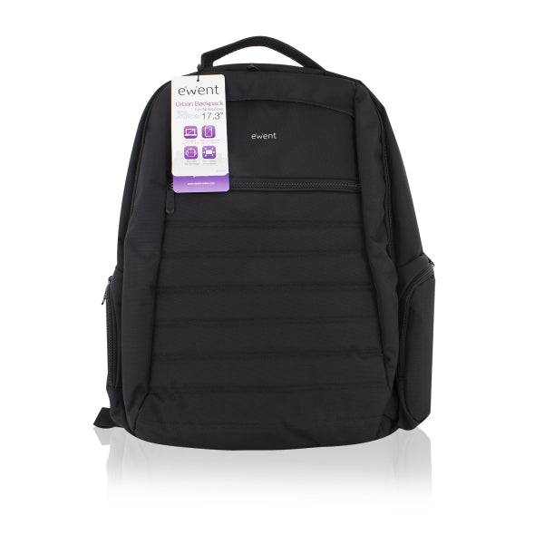 Ewent EW2528 Zaino Urban Notebook - fino a 17" - 5 Scomparti - Materiale Impermeabile - Colore Nero