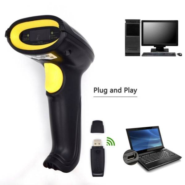 Ewent EW3430 Lettore di Codici a Barre 1D Wireless - Modalità Manuale e Automatica - Colore Nero