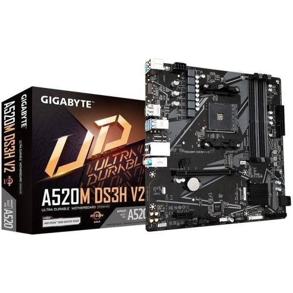 Gigabyte A520M DS3H V2 Scheda Madre AMD AM4 4xDDR4 - M.2, SATA, PCIe3.0 - HDMI, DisplayPort, DVI, RJ-45, USB 3.2 - MicroATX