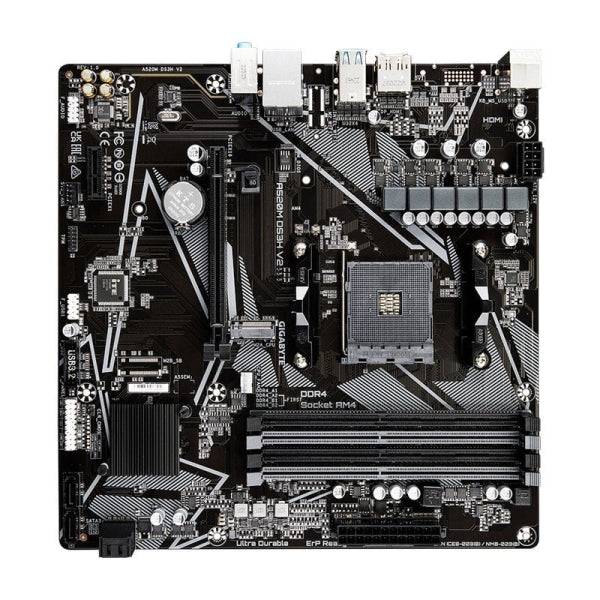 Gigabyte A520M DS3H V2 Scheda Madre AMD AM4 4xDDR4 - M.2, SATA, PCIe3.0 - HDMI, DisplayPort, DVI, RJ-45, USB 3.2 - MicroATX