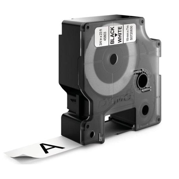 Dymo D1 45803 Nastro Etichette Originale per Etichettatrice - Testo Nero su Fondo Bianco - Larghezza 19mm x Lunghezza 7m