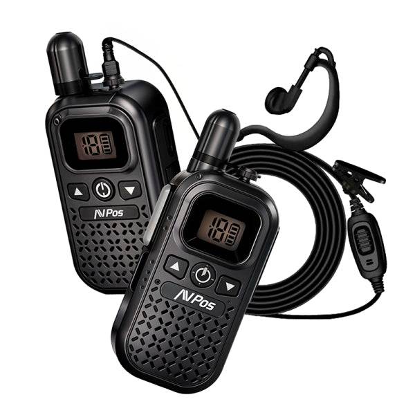 AVPos AVP-COMM-X25 Walkie Talkie - 16 Canali - 446 MHz - USB-C - Autonomia fino a 18h - Colore Nero