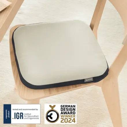 Leitz Ergo Active Wobble Cuscino di Seduta Gonfiabile con Fodera Grigio Chiaro - Con Certificazione IGR - Migliora la Circolazione e Allevia la Pressione sulla Colonna - Colore Grigio Scuro