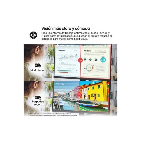 LG 27U631A-B Monitor LED 27" IPS QHD 100Hz HDR - Respuesta 5ms - Ajustable de Inclinacion - HDMI, USB-C - VESA 100x100