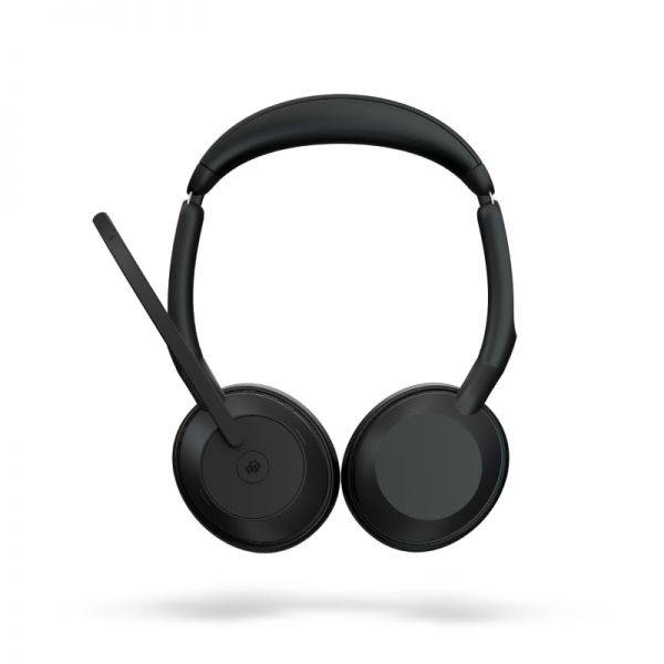 Jabra Evolve2 55 MS Auriculares Estero Link 380 con Microfono - Bluetooth - USB-C - Cancelacion de Ruido - Diadema Ajustable - Colore Nero