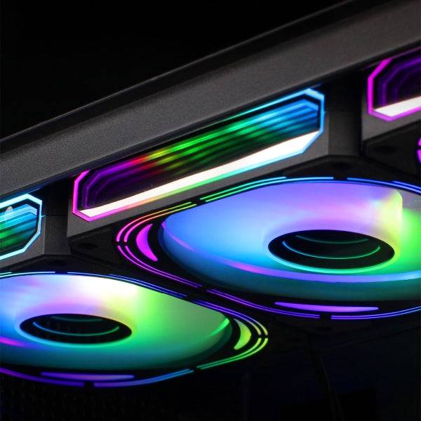 Coolbox Infinity Pro Kit 4 Ventole ARGB - Effetto Tunnel Infinito - Silenzioso - Cuscinetto Idraulico - Flusso Aria Elevato - Colore Nero