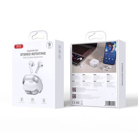 XO G31 Cuffie - Bluetooth 5.3 - TWS - Controllo Tattile - 4 Cuffie - Ideale per Condividere - Colore Bianco