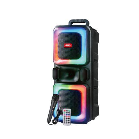 XO F55 Altoparlante Karaoke - Bluetooth 5.0 - 20W - Funzione TWS - Illuminazione RGB - Microfono con Cavo Incluso - Bluetooth, FM, USB e MicroSD - Colore Nero