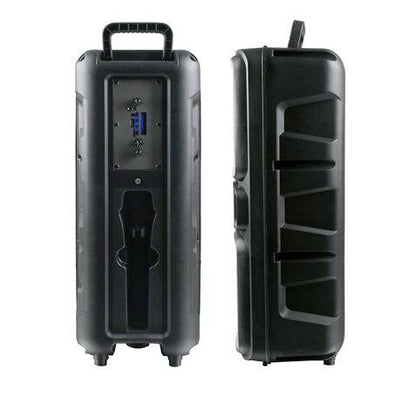 XO F55 Altoparlante Karaoke - Bluetooth 5.0 - 20W - Funzione TWS - Illuminazione RGB - Microfono con Cavo Incluso - Bluetooth, FM, USB e MicroSD - Colore Nero