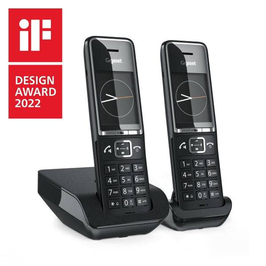Gigaset Comfort 550 Duo Telefono Cordless DECT + 1 Supplementare - Identificatore di Chiamate - Vivavoce - Controllo Volume - Colore Nero
