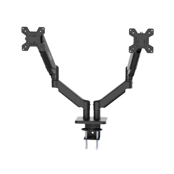 Supporto da Tavolo Coolbox M02D Braccia Articolate per 2 Monitor fino a 32" - Girevole e Inclinabile - Pistone a Gas - Peso Max 8kg per Braccio - VESA 100x100mm