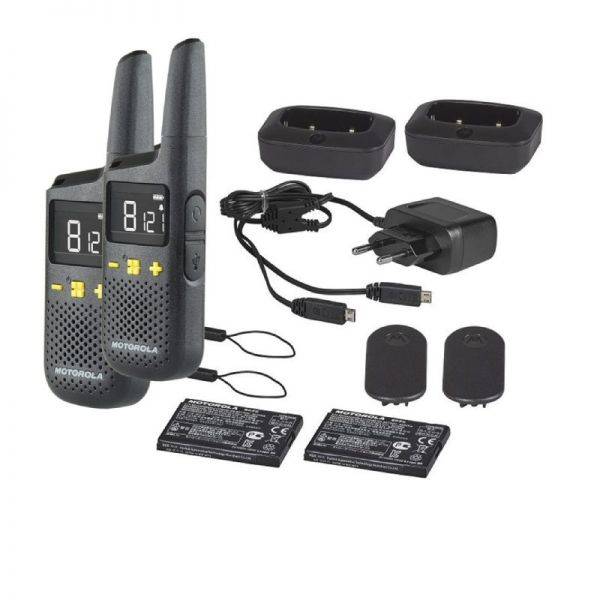 Motorola XT185 Set 2 Ricetrasmettitori - 16 Canali PMR446 + 121 Codici - Portata fino a 8km - Autonomia fino a 24h