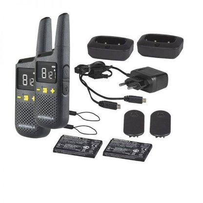 Motorola XT185 Set 2 Ricetrasmettitori - 16 Canali PMR446 + 121 Codici - Portata fino a 8km - Autonomia fino a 24h