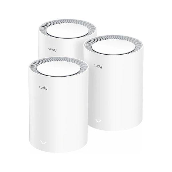 Cudy Confezione da 3 Sistemas WiFi Mesh 7 Gigabit Dual Band BE3600 - Velocidad hasta 1000Mbps - 3 Puertos - Antenas Internas - Colore Bianco