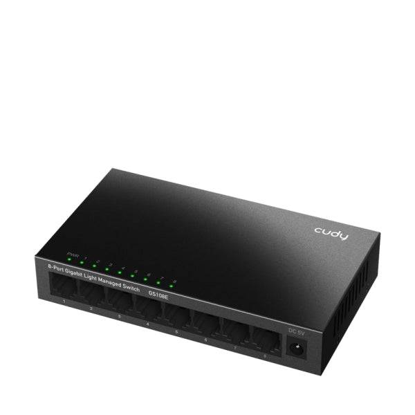 Cudy Switch Gigabit 8 Porte - Amministrazione Facile - Velocità fino a 1000Mbps - Plug and Play - Chassis Metallo - Risparmio Energetico - Colore Nero