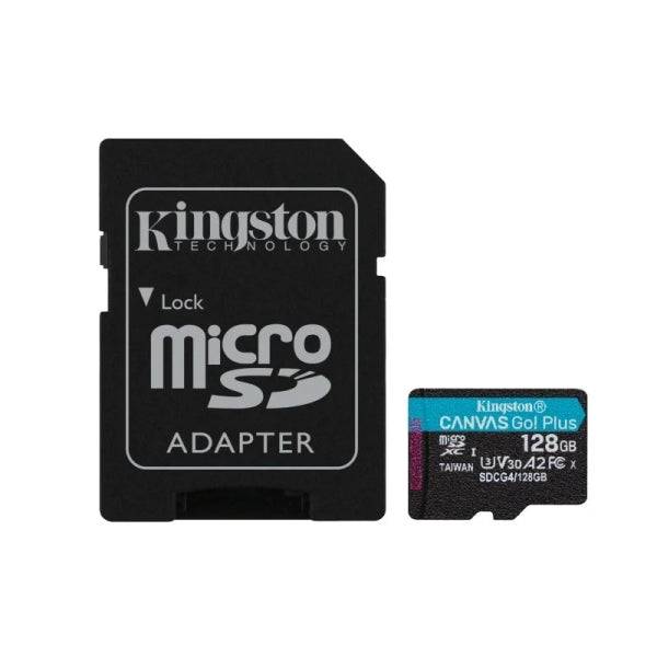 Kingston Scheda Micro SDXC 128GB UHS-I U3 V30 Classe 10 200MB/s Canvas Go Plus con Adattatore