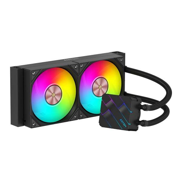 Abysm Oceanic TIDE 240 ARGB Kit di Raffreddamento Liquido - 2 Ventole da 120mm - Illuminazione ARGB - Pompa 2500rpm - Tubi da 3.4mm - Colore Nero