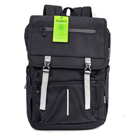 Ewent EW2537 Vintage Zaino per Laptop fino a 16,1" - Impermeabile - Corsia per Trolley - Schiena e Spalle Traspiranti - Colore Nero