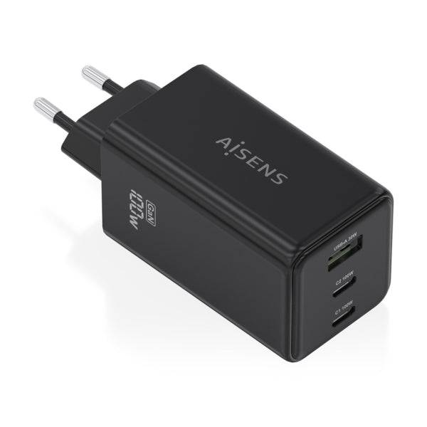 Aisens Caricabatterie GAN 100W - 2xUSB-C PD3.0, QC4.0, QC5.0 - 1xUSB-A QC3.0 - Colore Nero