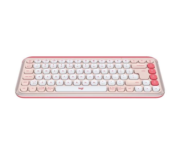 Logitech Pop Icon Keys Tastiera Wireless - Bluetooth - Indicatori Luminosi - Autonomia fino a 36 Mesi - Colore Bianco e Arancione