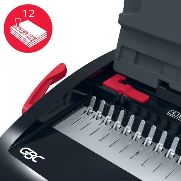 GBC CombBind CB12 Encuadernatrice Manuale a Spirale - Encuaderna fino a 165 Fogli A4 - Può Perforare fino a 14 Fogli - Veloce e Semplice da Usare - Colore Nero