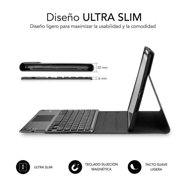 Subblim Custodia con Tastiera Esclusiva per iPad 10ª e 11ª Generazione 10.9" e 11" - Tasti Retroilluminati - Bluetooth - TouchPad - Colore Nero