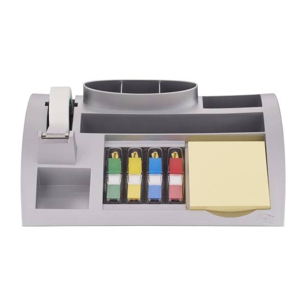 Post-It Index Organizer da Tavolo - Include Blocco Note, Segnalibri e Nastro Adesivo - Colore Grigio
