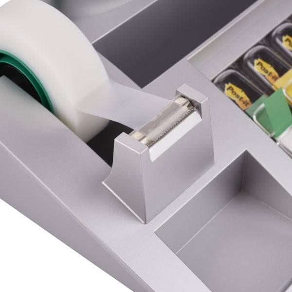 Post-It Index Organizer da Tavolo - Include Blocco Note, Segnalibri e Nastro Adesivo - Colore Grigio