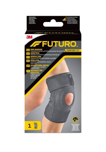 Futuro Comfort Ginocchiera - Regolabile (27.9 - 55.9cm) - Traspirante - Isola l'Umidità - Elastico - Colore Grigio Scuro