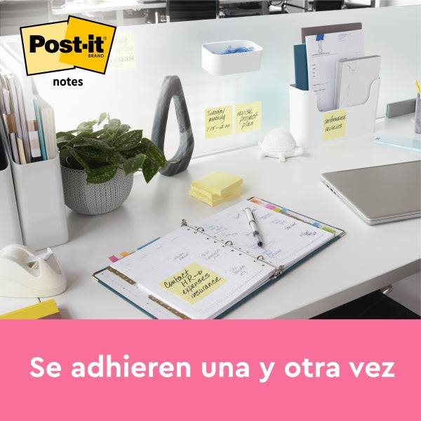 Post-It Confezione da 12 Blocchi da 100 Z-Note Adesive Riposizionabili - Forma Rettangolare - 76x127mm - Colore Giallo Chiaro