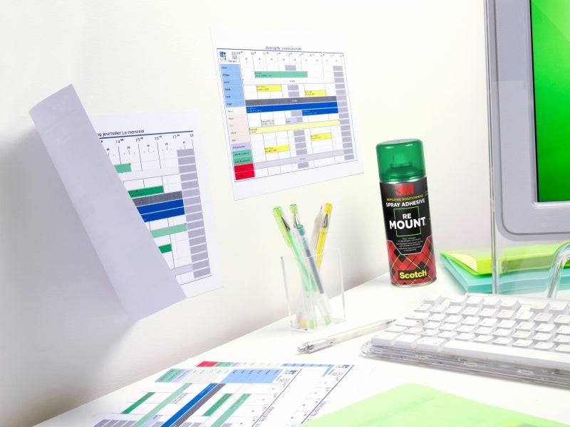 Scotch Remount Adesivo in Spray 400ml - Unione Temporanea e Flessibile - Non Permanente - Colore Trasparente