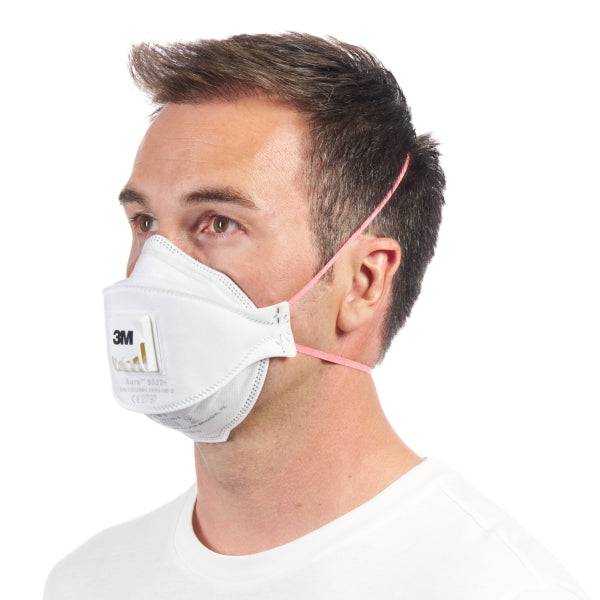 3M Aura Comfort Cool Flow Confezione di 5 Mascherine per Particolato FFP3 - Monouso - con Valvola - per Alti Livelli di Particolato - Colore Bianco