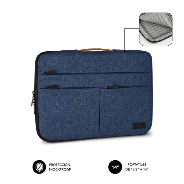 Subblim Custodia Air Padding 360 Portatile da 13.3" a 14" - Protezione 360° con Air Padding - Tasche Molteplici - Resistente e Duratura