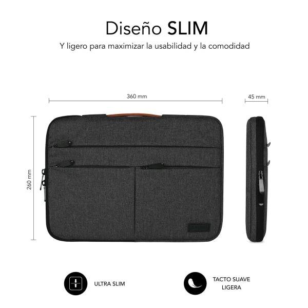 Subblim Custodia Air Padding 360 Portatile da 13.3" a 14" - Protezione 360° con Air Padding - Tasche Molteplici - Resistente e Duratura