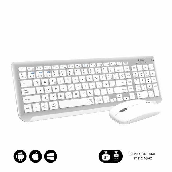 Subblim Combo Dual Prestige - Tastiera e Mouse Wireless - Bluetooth e 2.4G - Funzionamento Silenzioso