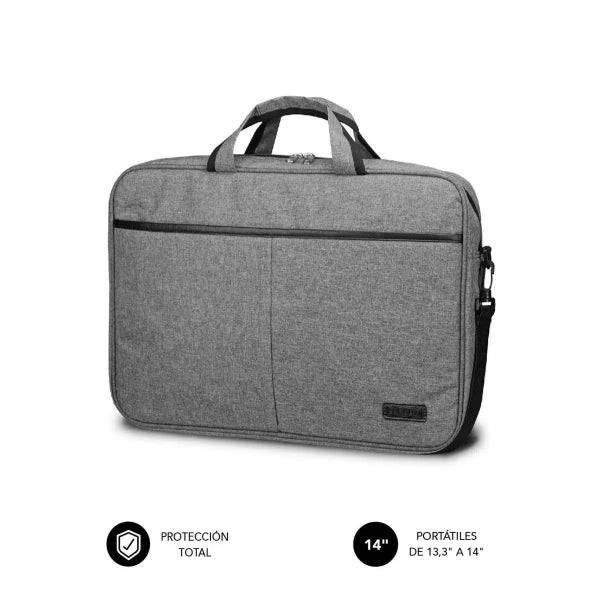 Subblim Cartella Elite Laptop da 13.3" a 14" - Realizzata in Poliestere Oxford - Doppia Zip - Colore Grigio