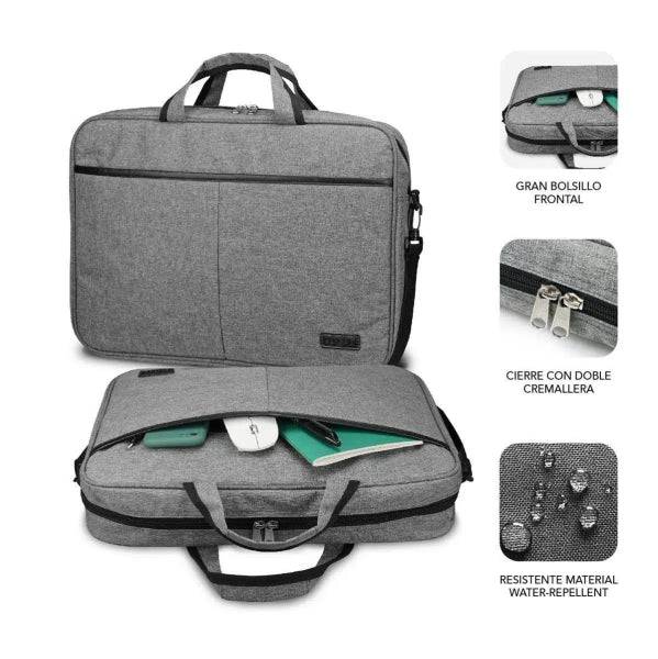 Subblim Cartella Elite Laptop da 15.6" - Realizzata in Poliestere Oxford - Doppia Zip - Colore Grigio